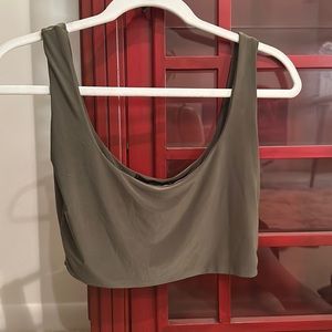 Khaki Green Size 6 PrettyLittleThing PLT Crop Top